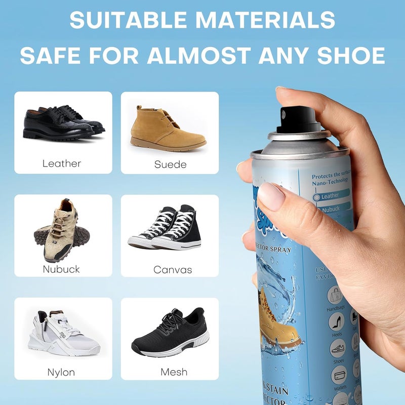 etching Adhesive Gbye Shoe Protector Spray, Suede Protector Spray, Rain & Stain Waterproof Protection for Shoes, Boots, Handbags, Purses, Suede, Leather, Canvas, Nubuck, Fabric, Nylon, 10.15Oz - Image 4